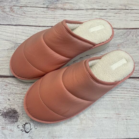 Anthropologie Maeve Puffy Platform Slippers Pink White Size Large 10 - 11 - Picture 3 of 11
